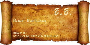 Baur Bertina névjegykártya